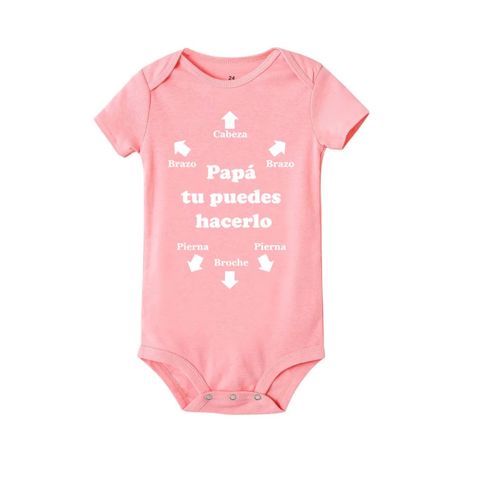 Short Sleeve Baby Bodysuit Newborn Baby Gifts for New Parents Dad You Can Do It Jumpsuits Baby Boys Girls Romper Presents