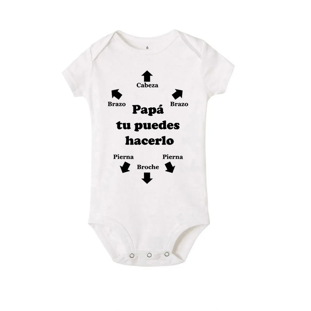 Short Sleeve Baby Bodysuit Newborn Baby Gifts for New Parents Dad You Can Do It Jumpsuits Baby Boys Girls Romper Presents