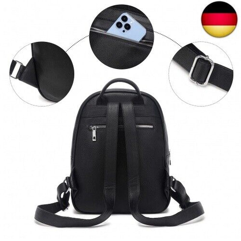 Myhozee Rucksack Damen Leder PU Daypack Klein Elegant Rucksack Tagesrucksack