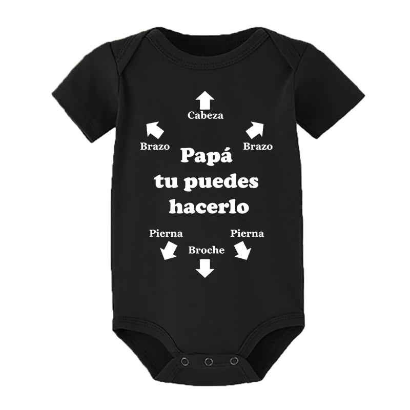 Short Sleeve Baby Bodysuit Newborn Baby Gifts for New Parents Dad You Can Do It Jumpsuits Baby Boys Girls Romper Presents