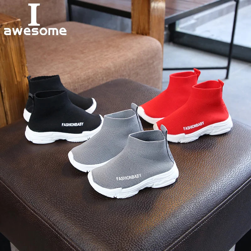 Autumn Summer Kids Sneakers Children Casual Shoes Slip-On Breathable Kids Socks Shoes Non-Slip Snow Boots Boys Girls Sport Shoes
