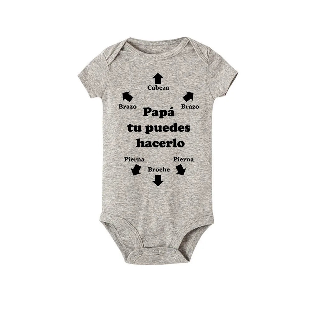 Short Sleeve Baby Bodysuit Newborn Baby Gifts for New Parents Dad You Can Do It Jumpsuits Baby Boys Girls Romper Presents