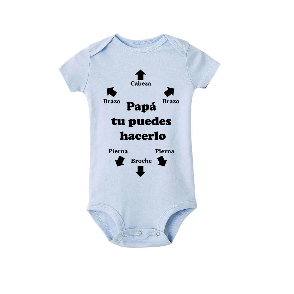 Short Sleeve Baby Bodysuit Newborn Baby Gifts for New Parents Dad You Can Do It Jumpsuits Baby Boys Girls Romper Presents