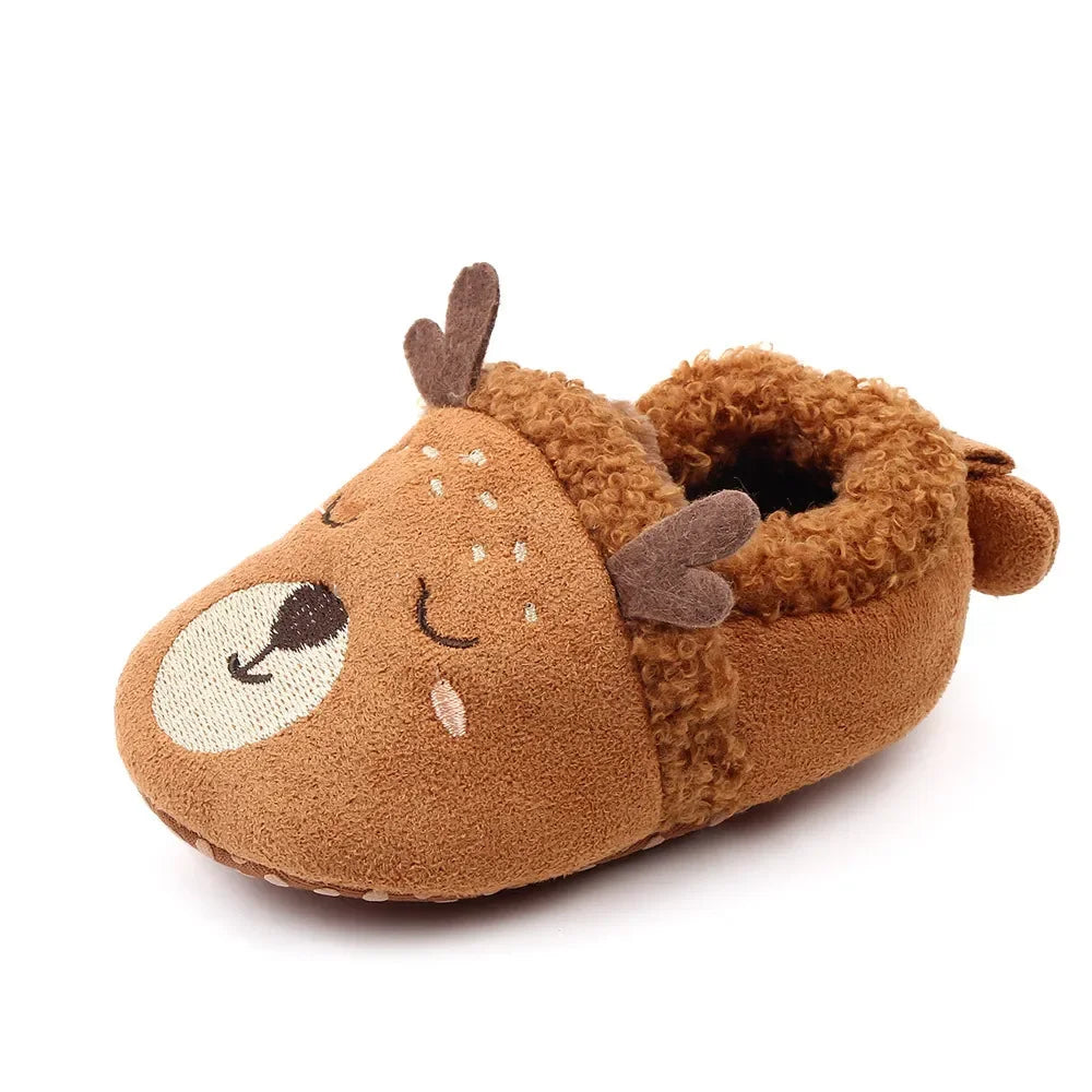 Baby Shoes Adorable Infant Slippers Toddler Baby Boy Girl Knit Crib Shoes Cute Cartoon Anti-Slip Prewalker Baby Slippers