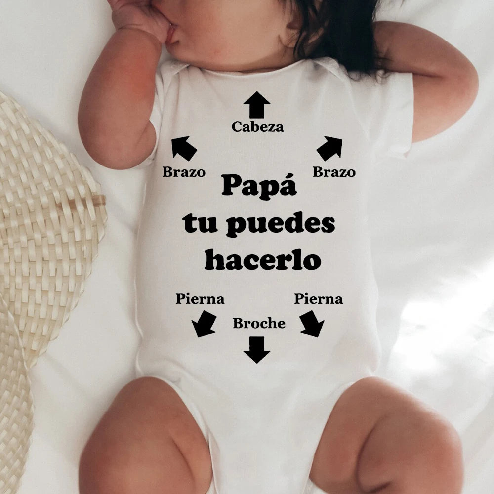 Short Sleeve Baby Bodysuit Newborn Baby Gifts for New Parents Dad You Can Do It Jumpsuits Baby Boys Girls Romper Presents