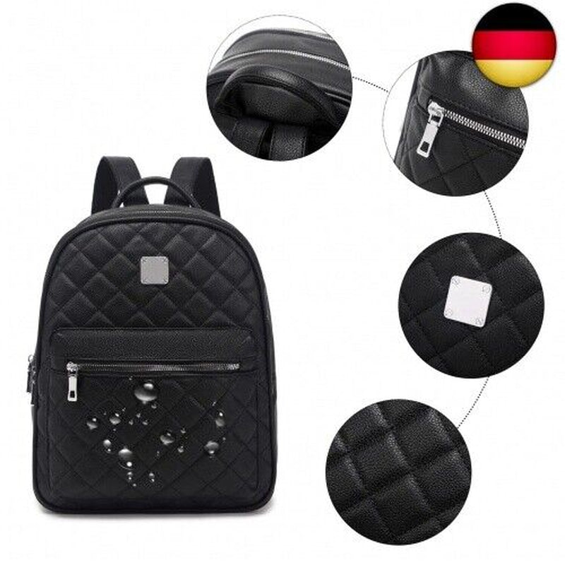Myhozee Rucksack Damen Leder PU Daypack Klein Elegant Rucksack Tagesrucksack