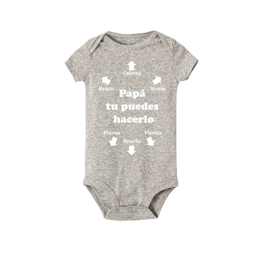 Short Sleeve Baby Bodysuit Newborn Baby Gifts for New Parents Dad You Can Do It Jumpsuits Baby Boys Girls Romper Presents