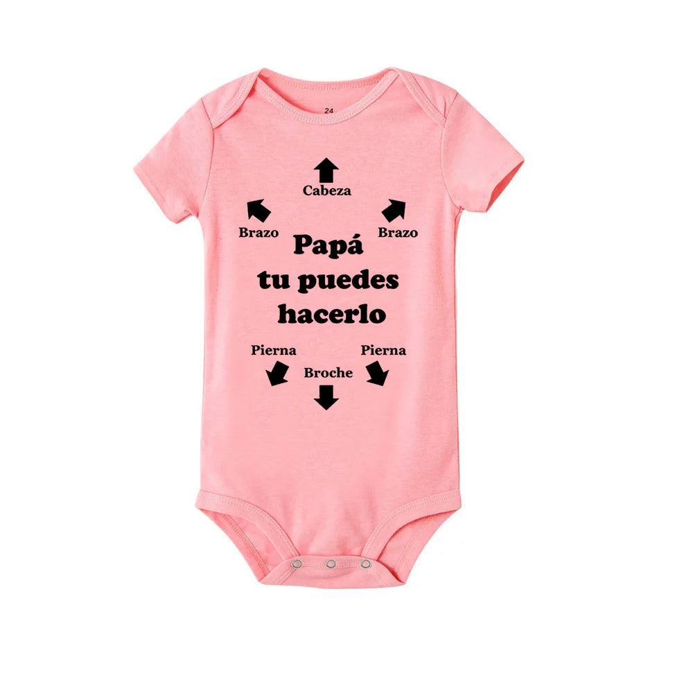Short Sleeve Baby Bodysuit Newborn Baby Gifts for New Parents Dad You Can Do It Jumpsuits Baby Boys Girls Romper Presents