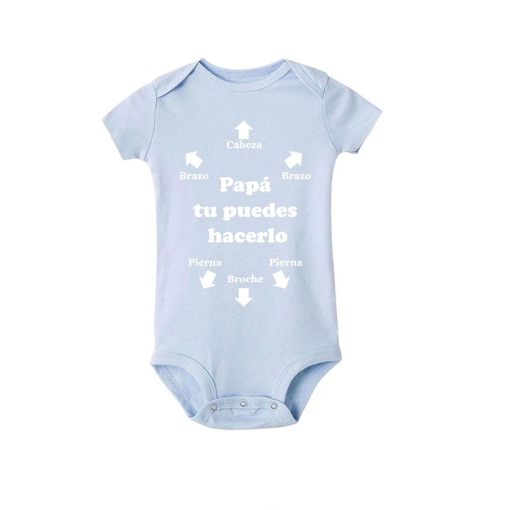Short Sleeve Baby Bodysuit Newborn Baby Gifts for New Parents Dad You Can Do It Jumpsuits Baby Boys Girls Romper Presents