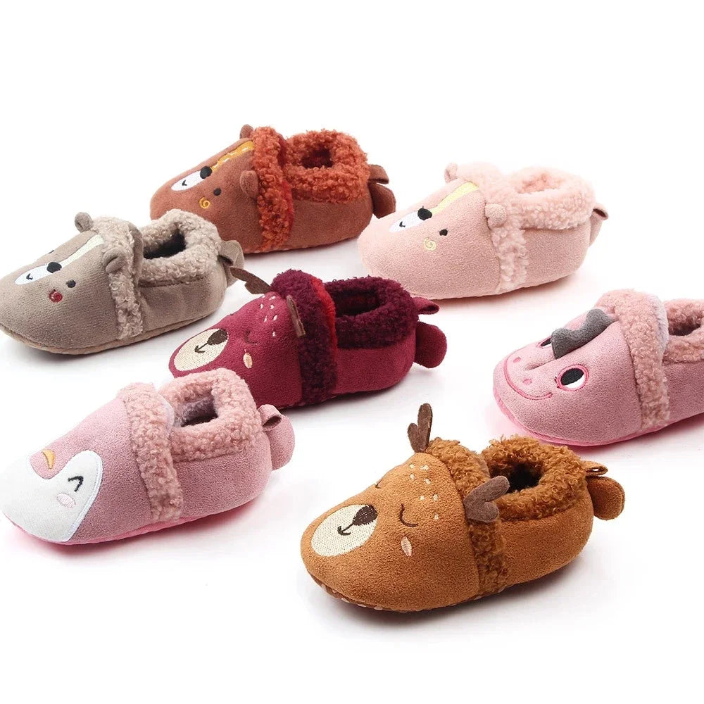 Baby Shoes Adorable Infant Slippers Toddler  Baby Boy Girl Knit Crib Shoes Cute Cartoon Anti-Slip Prewalker Baby Slippers