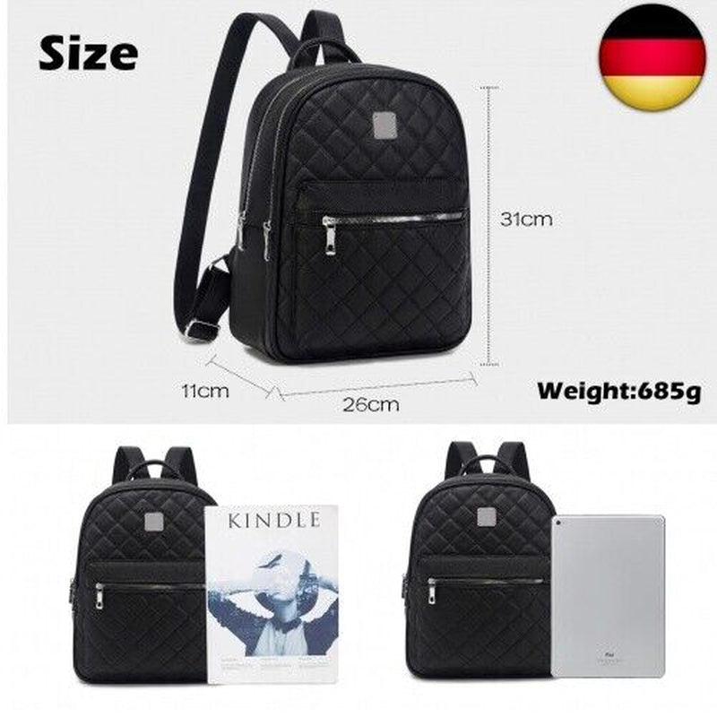 Myhozee Rucksack Damen Leder PU Daypack Klein Elegant Rucksack Tagesrucksack