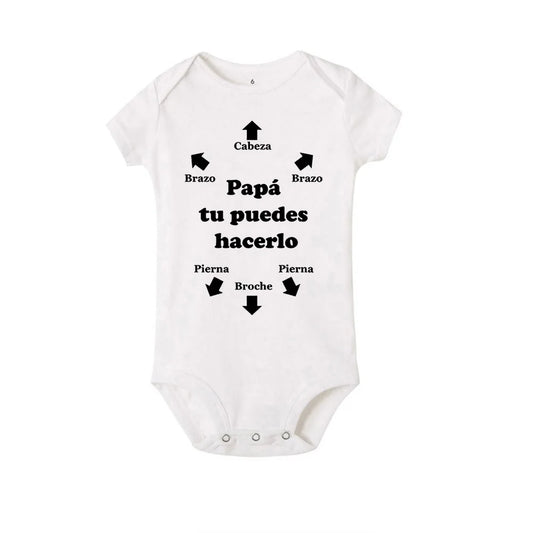 Short Sleeve Baby Bodysuit Newborn Baby Gifts for New Parents Dad You Can Do It Jumpsuits Baby Boys Girls Romper Presents